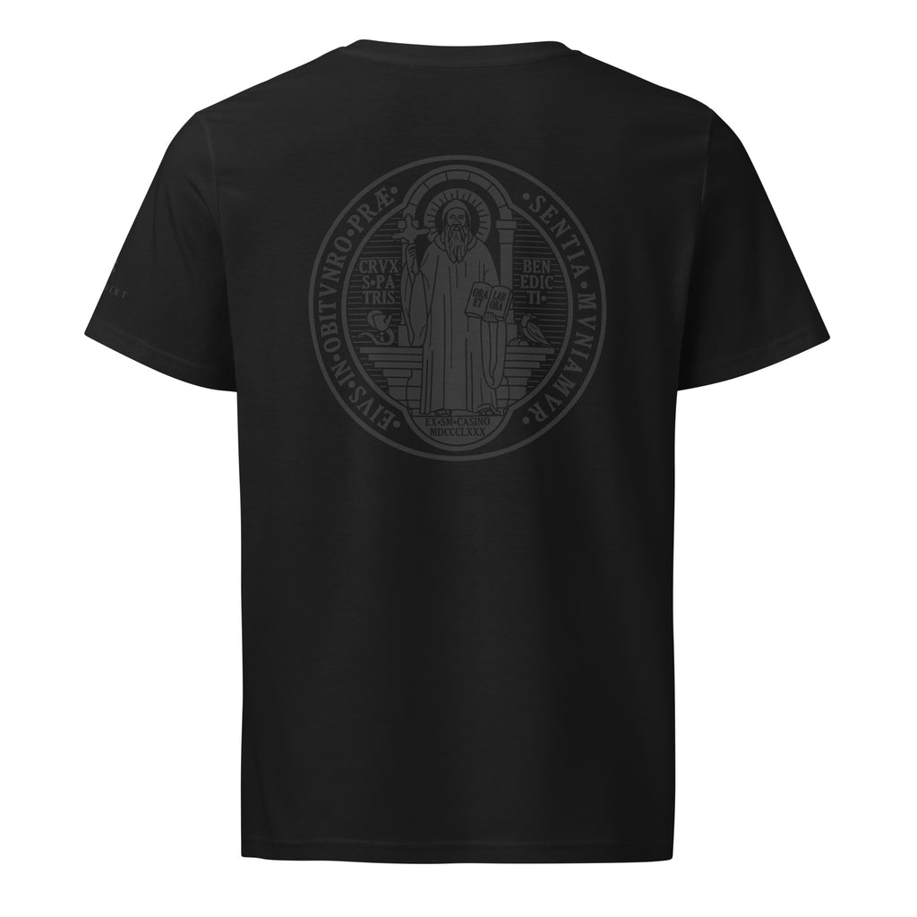 Sveti Benedikt Majica | Crna s crnim medaljonom (uniseks)