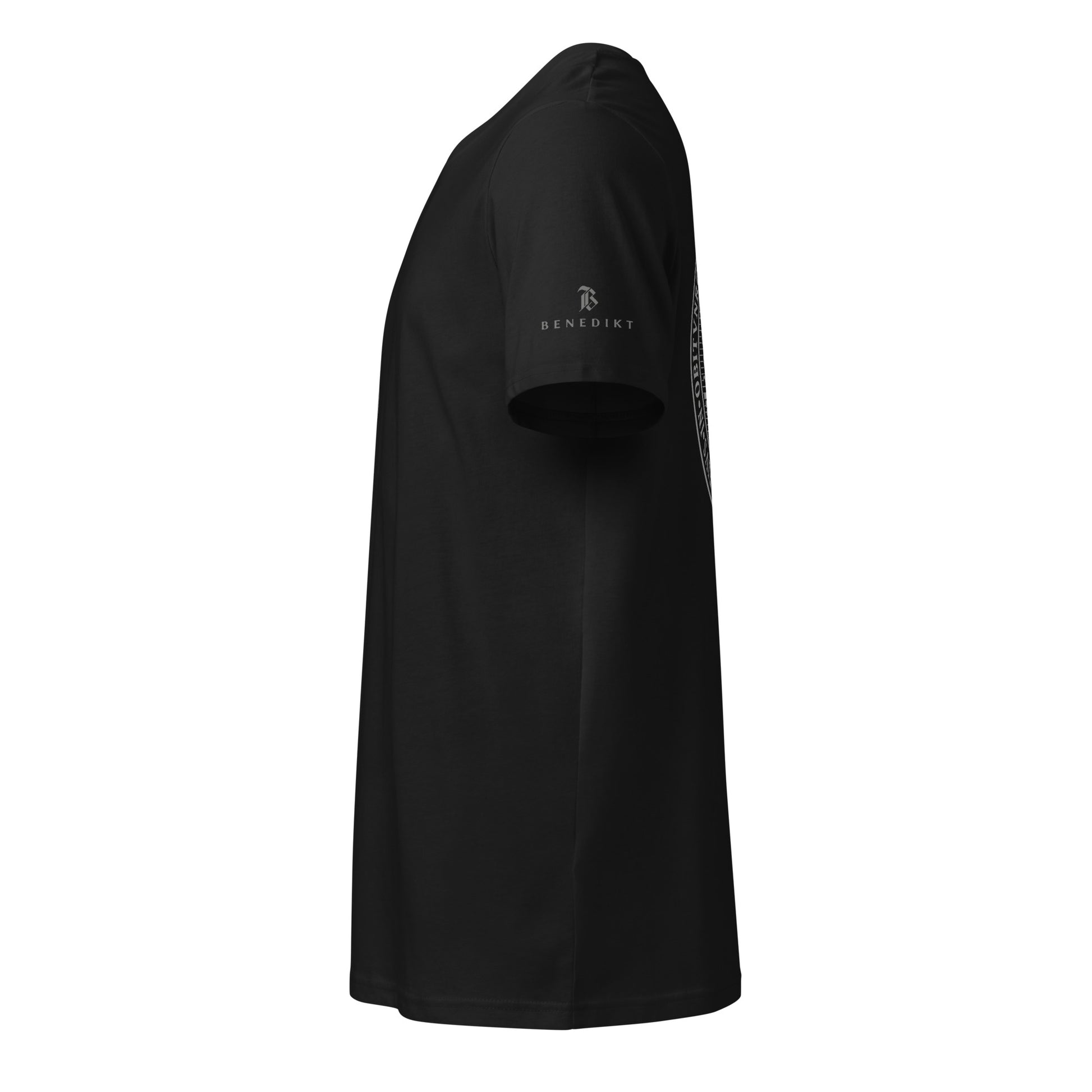 Sveti Benedikt Majica | Crna sa sivim medaljonom (uniseks)